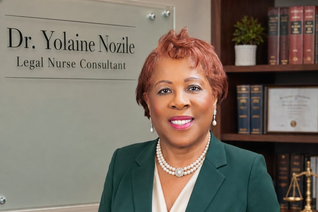 Dr. Yolaine Nozile, legal nurse consultant, in her office
