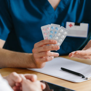 medical staff holding a medicines